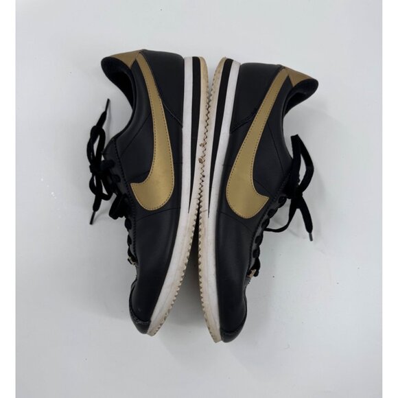 Nike Cortez 72 Black & Gold Leather Lace-Up Sneakers main image 6